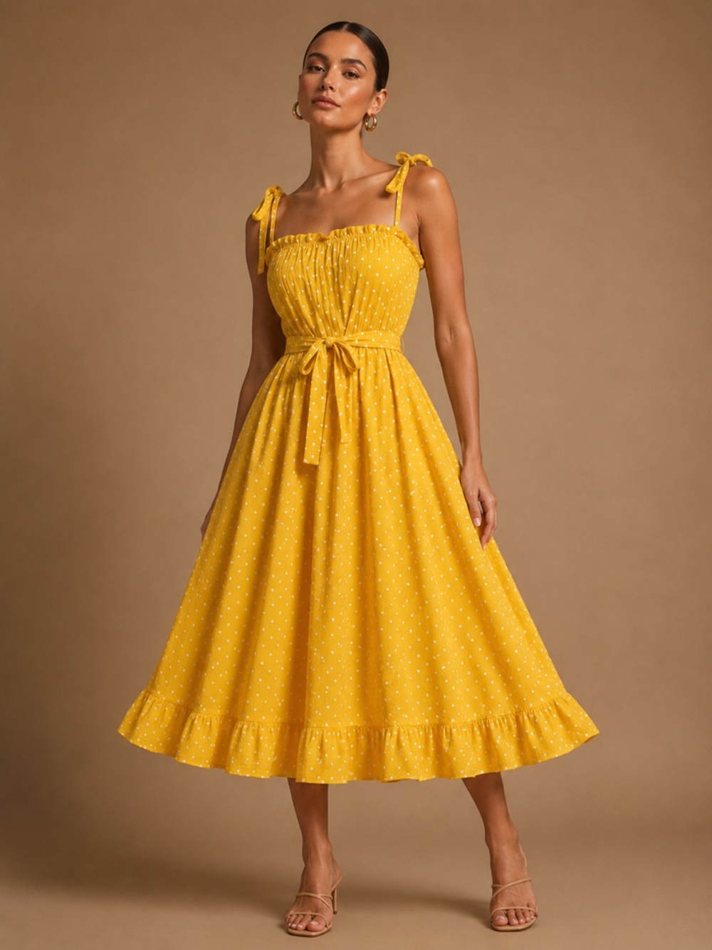 A Loves A Polka Dot Daisy Yellow Jumper Dress NWT Size Small Cottagecore